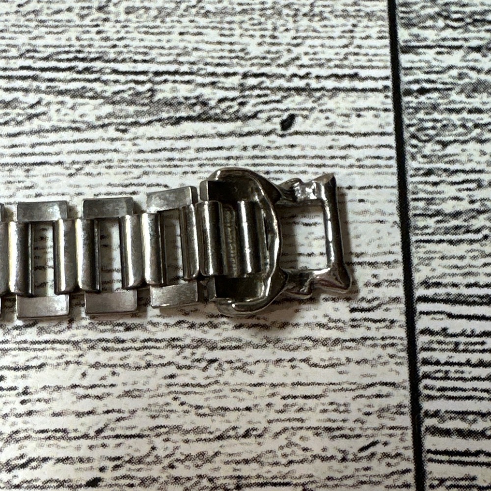 Goldette Silvertone Chain Rectangular Link Bracel… - image 4